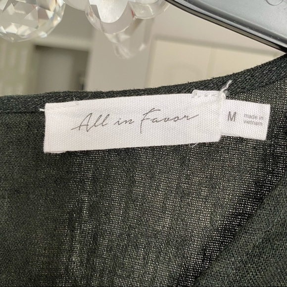 All In Favor Tie Waist Linen Blend Romper - Picture 8 of 14